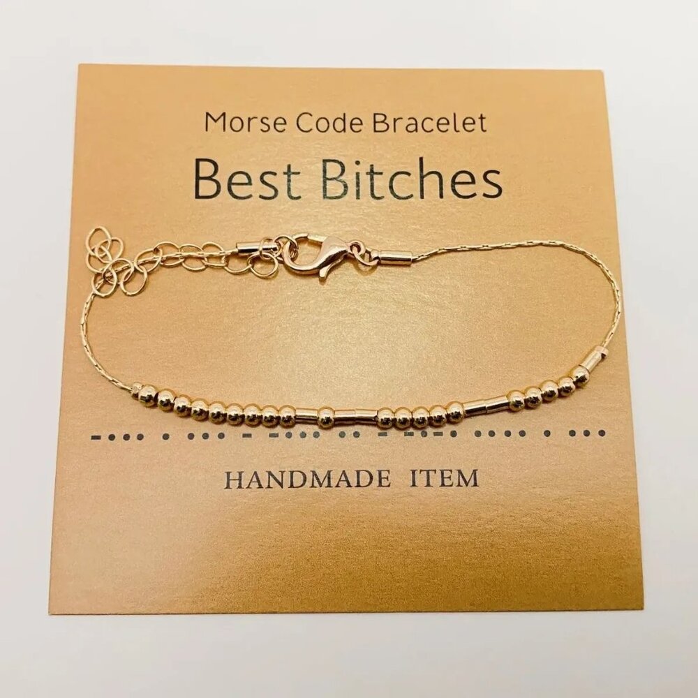 ($8) Best B*tches Morse Code Bracelet